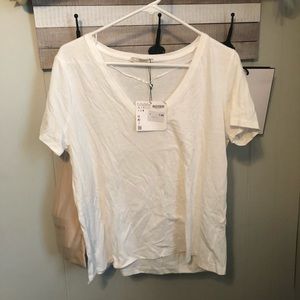 Zara v neck t shirt